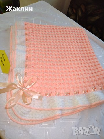 Плетена бебешка пелена за новородено , снимка 11 - Комплекти за бебе - 38629199