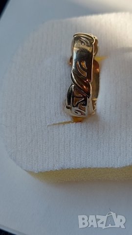Златен руски пръстен с розов сапфир, снимка 6 - Пръстени - 43582668