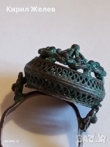 Възрожденски сребърен пръстен филигранна изработка с гранулация ювелирна изработка 24469, снимка 13 - Пръстени - 52960907