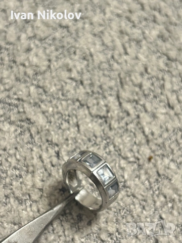 Дамски сребърен пръстен с над 3.5к аквамарин, снимка 6 - Пръстени - 52931669