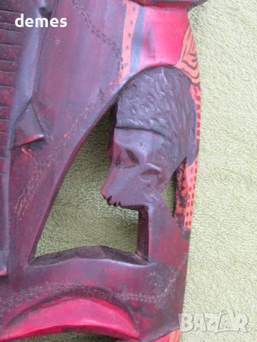 Голяма африканска маска на масай, Кения, снимка 3 - Антикварни и старинни предмети - 50855565