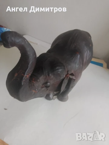 Стар кожен слон , снимка 4 - Антикварни и старинни предмети - 51201709