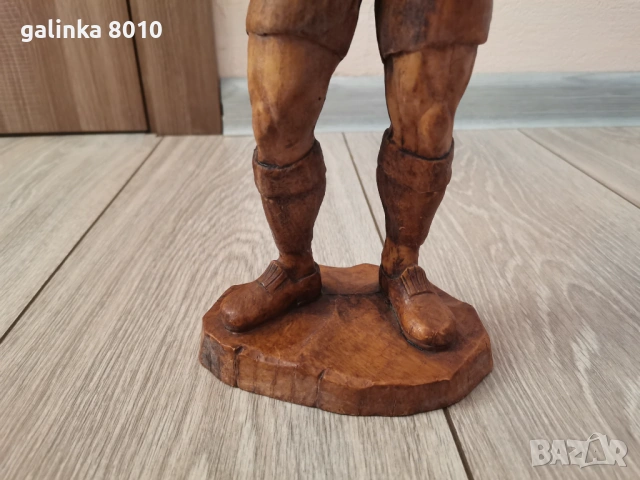 Стара голяма статуетка, ловец, снимка 5 - Антикварни и старинни предмети - 53098186