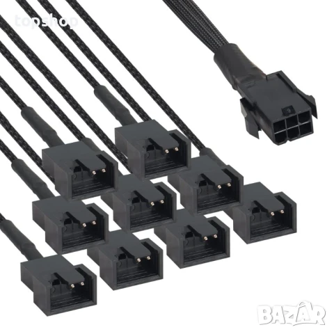 YAODHAOD Splitter за вентилатори 6 Pin PCI-E към 9 по 2pin