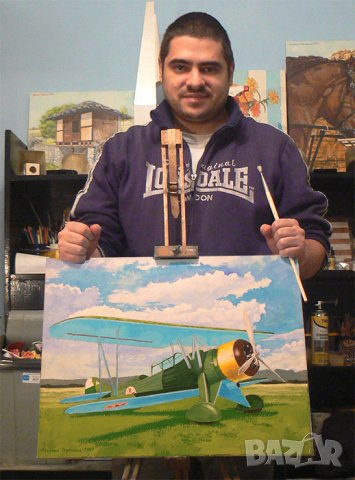 Български самолет ДАР-3 . Маслена картина ., снимка 1 - Картини - 26952701
