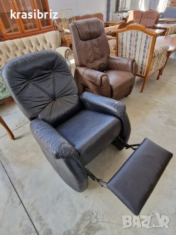 Релаксиращ Фотьойл Естествена кожа-внос от Германия!, снимка 7 - Дивани и мека мебел - 49401040