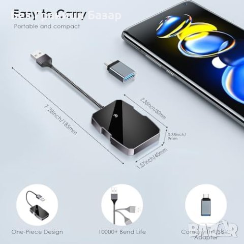 Нов Безжичен Адаптер Кола 5GHz WiFi Plug&Play за iOS 10+ и Автомобили, снимка 5 - Аксесоари и консумативи - 43502271