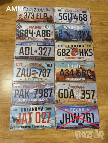 Американски регистрационни  номера  - РЕПЛИКА., снимка 5 - Картини - 38975042
