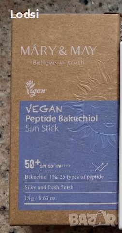 Нов слънцезащитен стик Mary&May Vegan Peptide Bakichioil, снимка 1 - Козметика за лице - 43837362