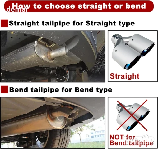 Накрайник за ауспух Krtopo 57 мм за автомобил с двоен ауспух - вход 57 мм към изход 89 мм, снимка 5 - Аксесоари и консумативи - 51315442