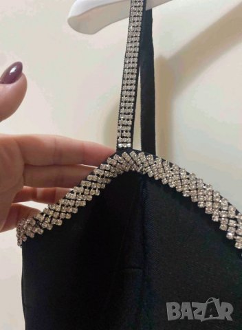 Уникална черна бандажна рокля с камъни камъчета Avin Alessa Cliche Balmain, снимка 15 - Рокли - 26857099