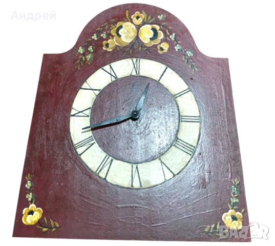 Немски Рисуван Стенен Часовник, снимка 2 - Стенни часовници - 52751301