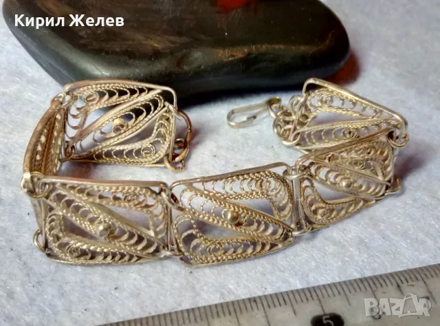 СТАРИННА ПРЕКРАСНА ФИЛИГРАННА СРЕБЪРНА ГРИВНА СРЕБРО ВИСОКА ПРОБА РЪЧНА МАЙСТОРСКА ФИНА РАБОТА 47954