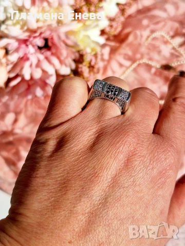 Дамски сребърен пръстен , снимка 3 - Пръстени - 53603598