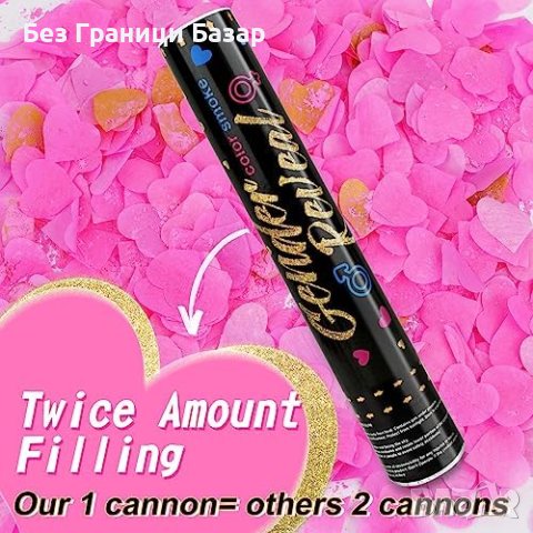 Нов комплект за Разкриване Пола Бебе: 4 Розови Канони и Голям Балон, снимка 6 - Други - 44077787