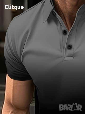 Мъжка тениска за с градиентен цвят, голям размер,за лятото,стилен стил,къс ръкав, снимка 2 - Тениски - 52866541