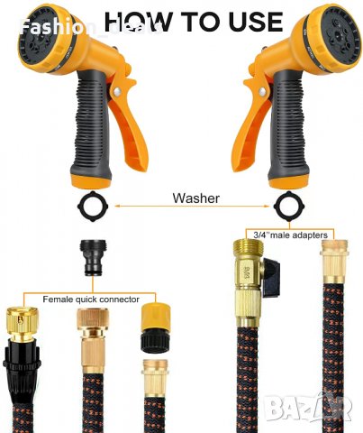 Пистолет за градински маркуч 10 дюзи поливане на растения миене на кола, снимка 5 - Градински инструменти - 33616033