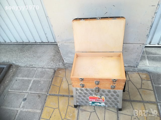 профи рибарски стол алуминев/дървен 50см от германия 3004211728, снимка 2 - Екипировка - 32729076