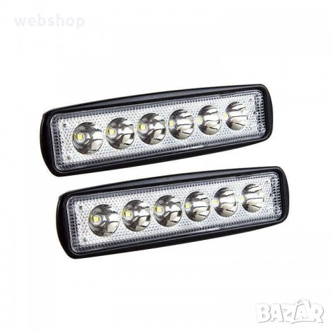 Комплект 2бр LED халогени  18W работни светлини / ЛЕД ЛАМПА LED WORK LIGHT 18W, снимка 7 - Аксесоари и консумативи - 35530786