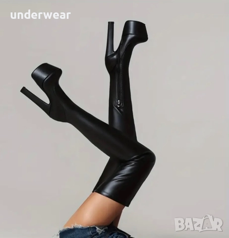 Ботуши над коляно 42, снимка 2 - Дамски ботуши - 52860482