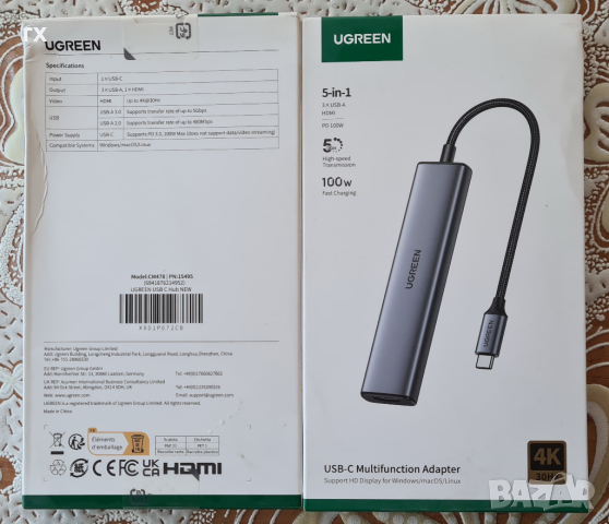  Докинг станция Ugreen CM478 - UG15495, снимка 2 - Лаптоп аксесоари - 44895097