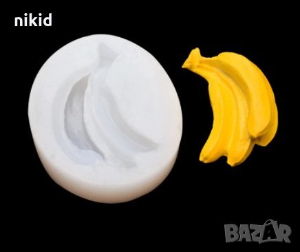 Банани Банан чепка силиконов молд форма фондан шоколад смола гипс, снимка 2 - Форми - 32252932
