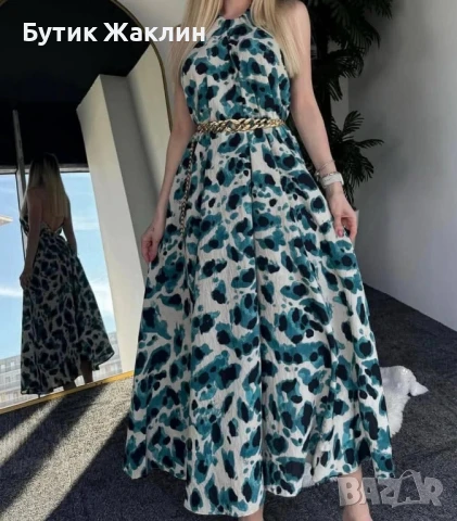 Дълга ефирна рокля с отворен гръб, снимка 1