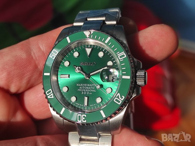 Seiko mod Green Hulk , снимка 4 - Мъжки - 43242570