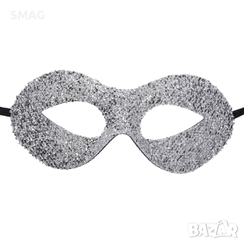 Хелоуин / Halloween карнавална дамска маска сребристо ламе_1217638