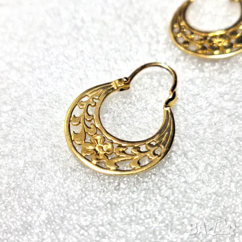 НОВИ! Златни Обеци-3,26 грама-14К (проба 585), снимка 6 - Обеци - 50160526