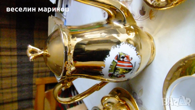 Продавам старинен австрийски позлатен сервиз за кафе , снимка 6 - Сервизи - 53469547
