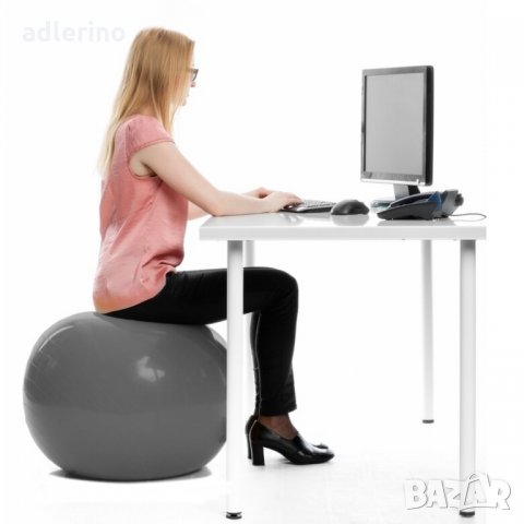 Гимнастическа топка, фитнес топка, крачна помпа, 85 см, оранжева, снимка 4 - Йога - 34389233