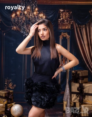 Черна Дамска Рокля , снимка 2 - Рокли - 52884818