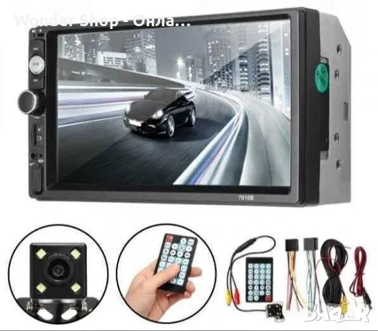 НОВО Универсална Мултимедия за кола с огледална връзка LED тъчскрийн 7049-CP подарък камера