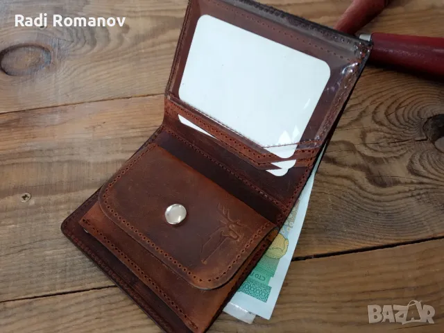 Мъжки кожен портфейл , снимка 3 - Портфейли, портмонета - 49046053