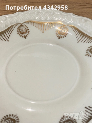 ELFENBEIN PORZELLAN. 1950 г. Подложка за чаша., снимка 4 - Антикварни и старинни предмети - 53382936