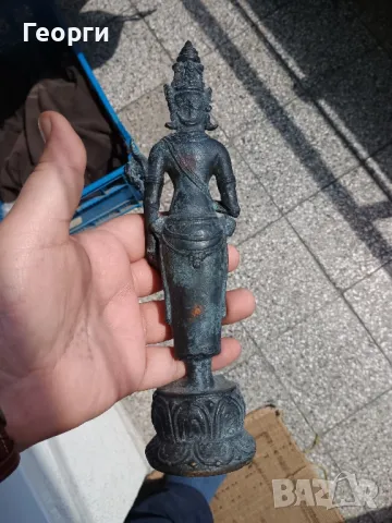Стара бронзова статуетка-12, снимка 2 - Антикварни и старинни предмети - 50127107