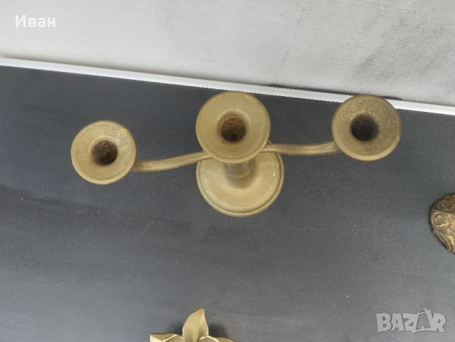 Месингов свещник 3ка, месингов свещник единичка , швейцарска хлопка , снимка 12 - Антикварни и старинни предмети - 51075409