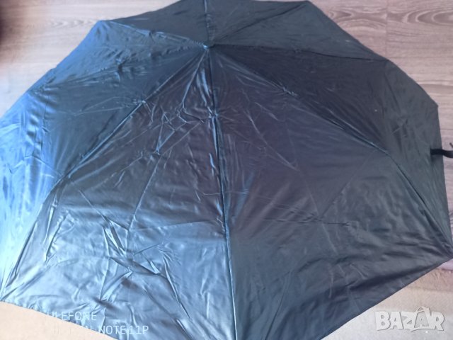 Мъжки сгъваем черен чадър 96 см. диаметър с калъф, снимка 3 - Други - 39698300