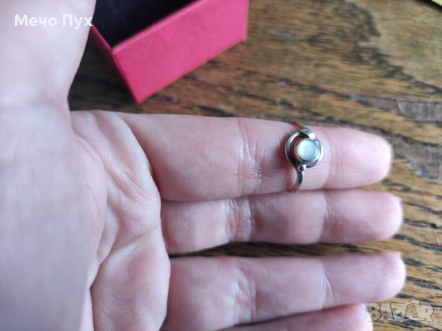 Сребърен пръстен със седеф (93), снимка 3 - Пръстени - 39562569