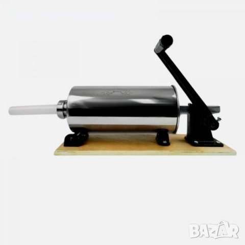 Хоризонтална пълначка за месо 4л с дървен плот, снимка 3 - Месомелачки - 37589867