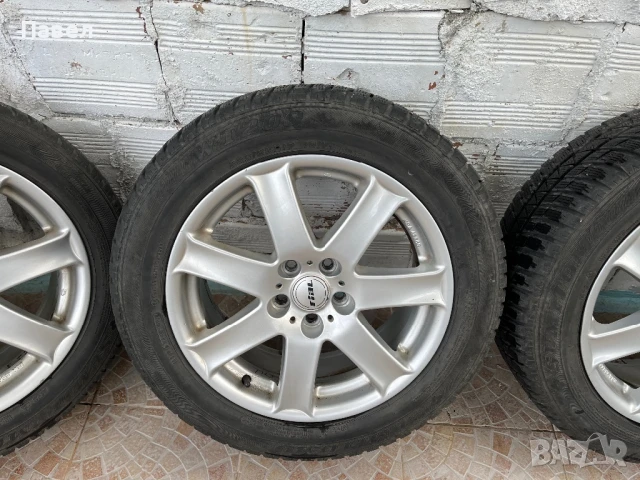 Оригинални немски джанти RiaL, 17”, 5x108 централен отвор 70 с гуми Sumitomo 225/55/17, снимка 5 - Гуми и джанти - 50755078