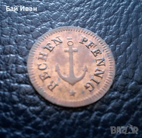 Много стара монета - / КОРАБЕН ЖЕТОН / Германия -раих пфенинг, снимка 10 - Нумизматика и бонистика - 33544852