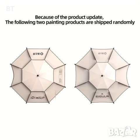 Ветроупорен плажен чадър с UV  защита, снимка 4 - Къмпинг мебели - 51044555