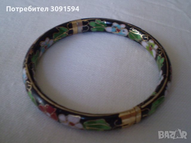 Красива дамска гривна емайл и цветя, снимка 8 - Антикварни и старинни предмети - 36859749