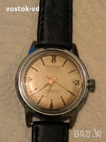 CURTISS 21 JEWELS SWISS MADE МЪЖКИ ЧАСОВНИК РАБОТЕЩ, снимка 6 - Антикварни и старинни предмети - 28183765