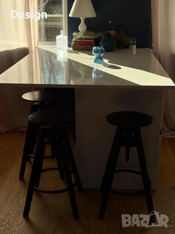 4 черни дървени бар плод стола Ikea, снимка 3 - Столове - 52811170