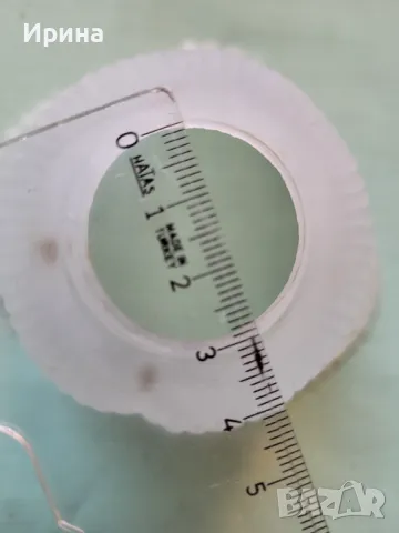 Плафон за лампа. Изработен от бяло матирано стъкло във формата на цвете., снимка 4 - Други - 48490520