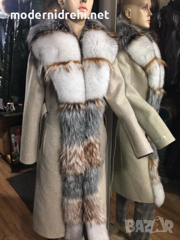 Дамско луксозно палто кашмир вълна лисица код 102, снимка 1 - Палта, манта - 38300770