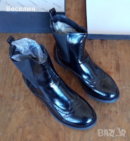 Чисто Нови Черни Дамски Боти Женски Зимни Обувки Ботуши Мода, снимка 2 - Дамски боти - 43411910